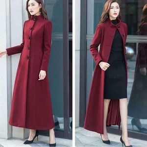 Small/Long burgundy coat